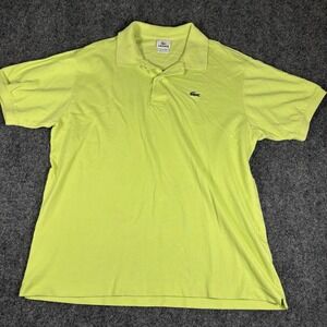 Lacoste Polo Shirt Men's 6 XL Lime Green Crocodile Alligator Rugby Casual